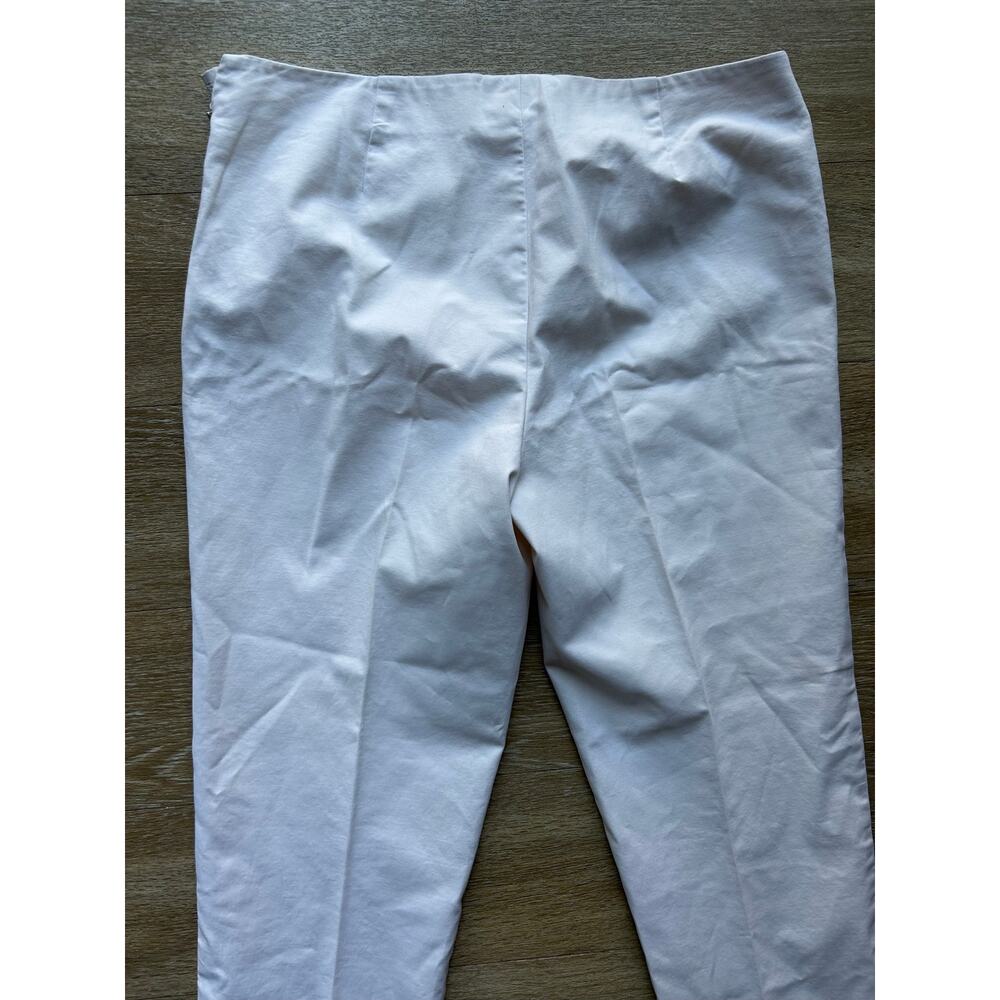 Lafayette 148 New York White Bleecker Cropped Pant Stretch Cotton SideZip luxury - Picture 13 of 16